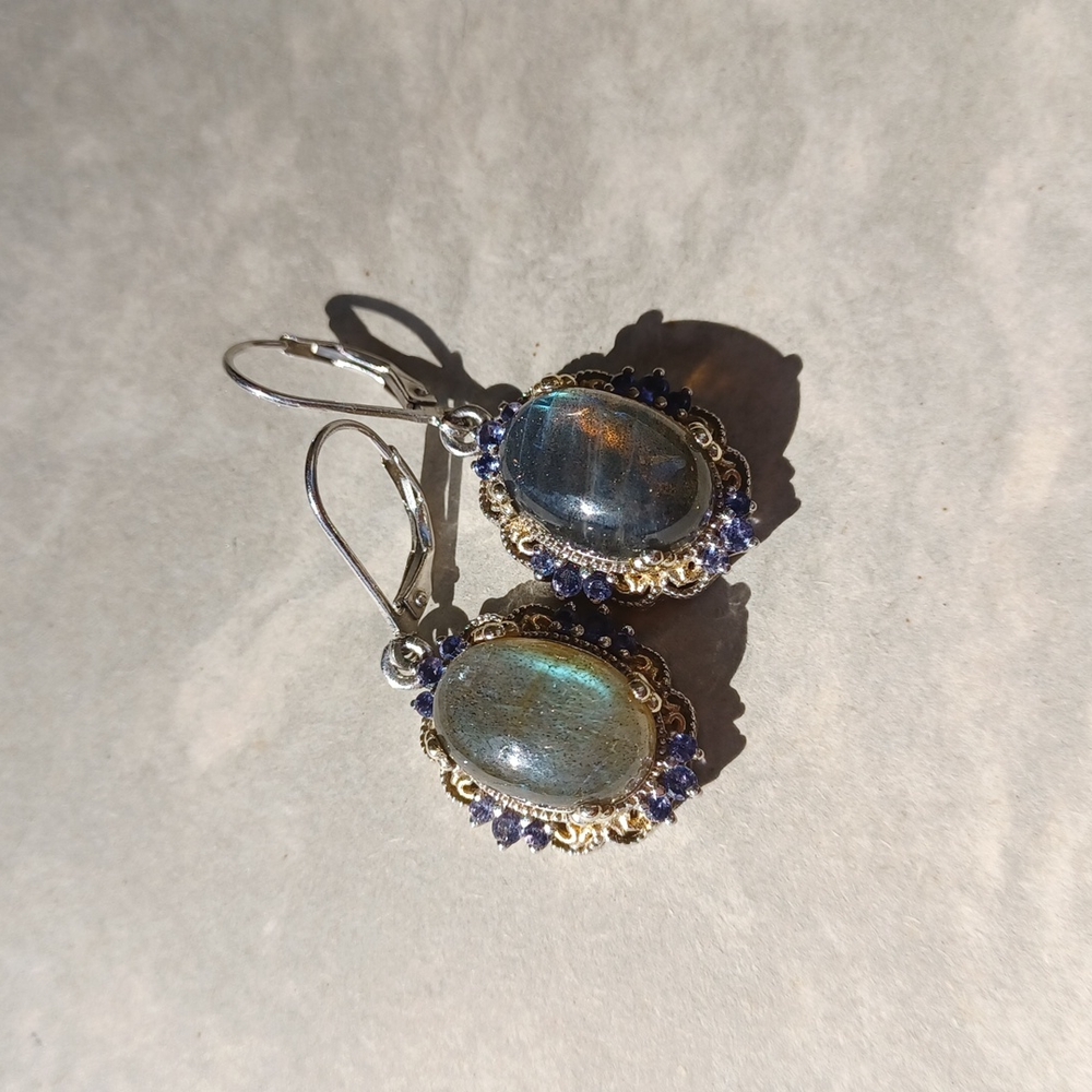 Labradorite earrings.